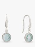 Auree Barcelona Birthstone Sterling Silver Drop Earrings, Blue Topaz - March