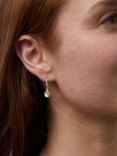 Auree Barcelona Birthstone Sterling Silver Drop Earrings, Green Amethyst - August