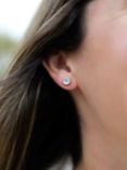Auree Barcelona Birthstone Gold Vermeil Stud Earrings, Blue Topaz - March