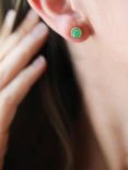 Auree Barcelona Birthstone Gold Vermeil Stud Earrings, Chrysoprase - May