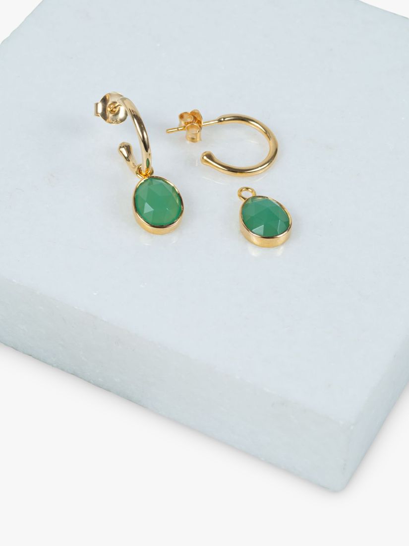 Auree Manhattan Chrysoprase Hoop Earrings, Gold