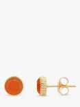 Auree Barcelona Birthstone Gold Vermeil Stud Earrings, Carnelian - July