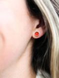 Auree Barcelona Birthstone Gold Vermeil Stud Earrings, Carnelian - July