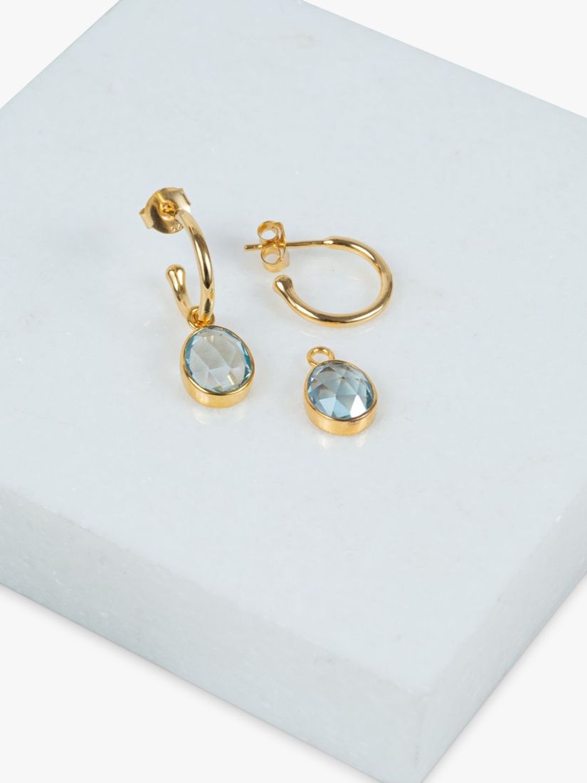 Buy Auree Manhattan Blue Topaz Hoop Earrings, Gold Online at johnlewis.com