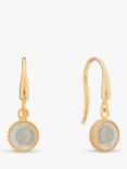 Auree Barcelona Birthstone Gold Vermeil Drop Earrings, Crystal - April