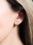 Auree Savanne Aqua Chalcedony Stud Earrings, Silver