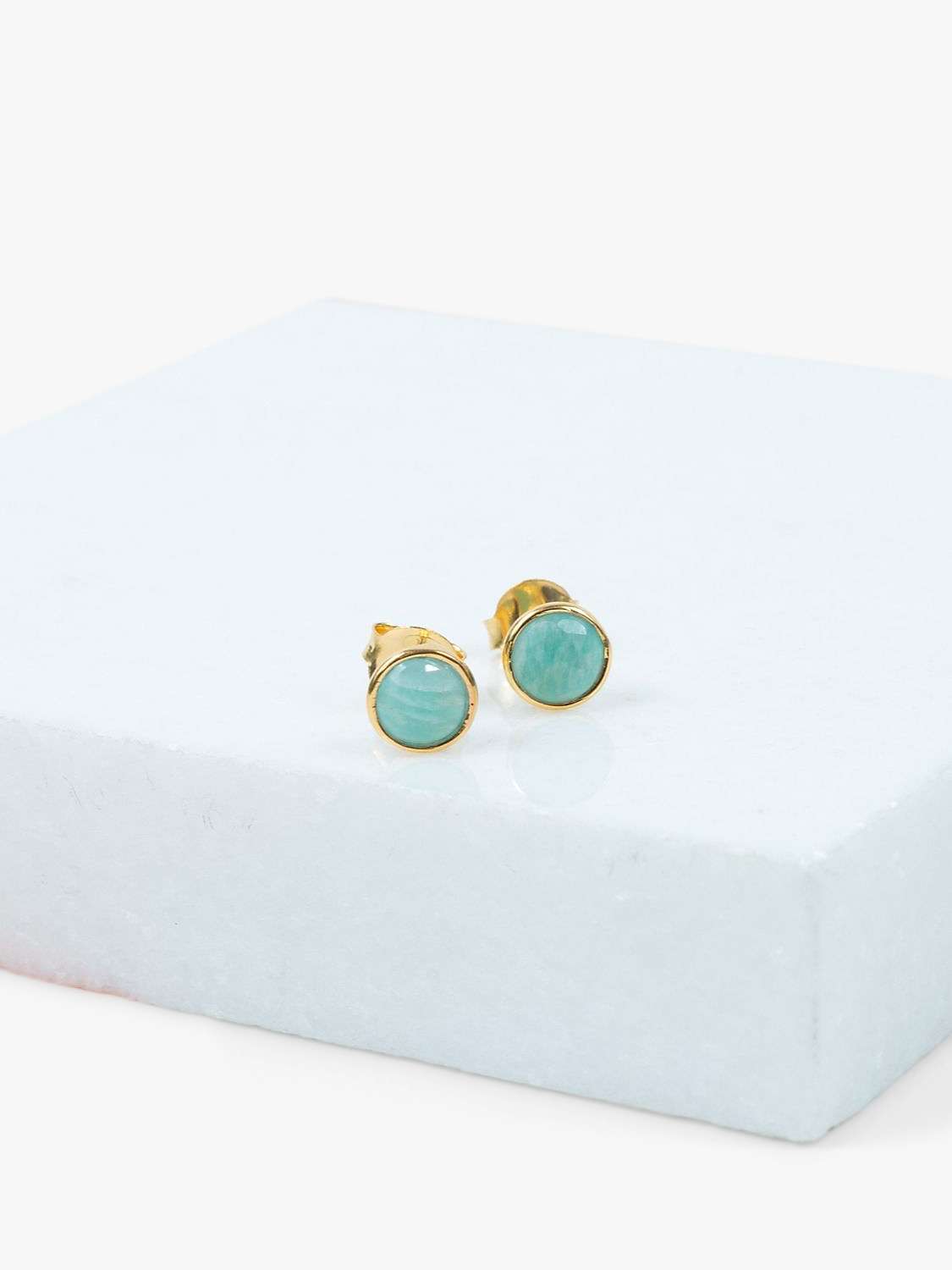 Buy Auree Savanne Amazonite Stud Earrings, Gold Online at johnlewis.com