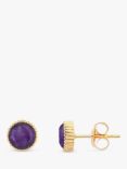 Auree Barcelona Birthstone Gold Vermeil Stud Earrings, Amethyst - February