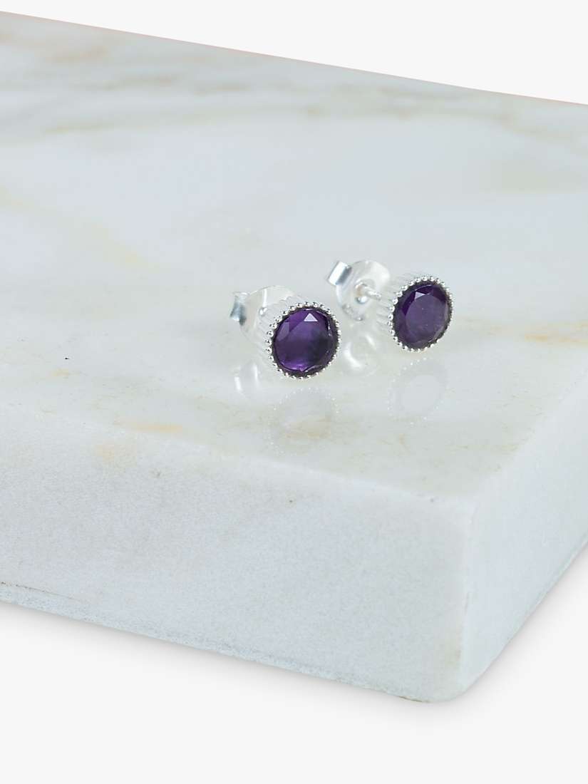 Buy Auree Barcelona Birthstone Sterling Silver Stud Earrings Online at johnlewis.com