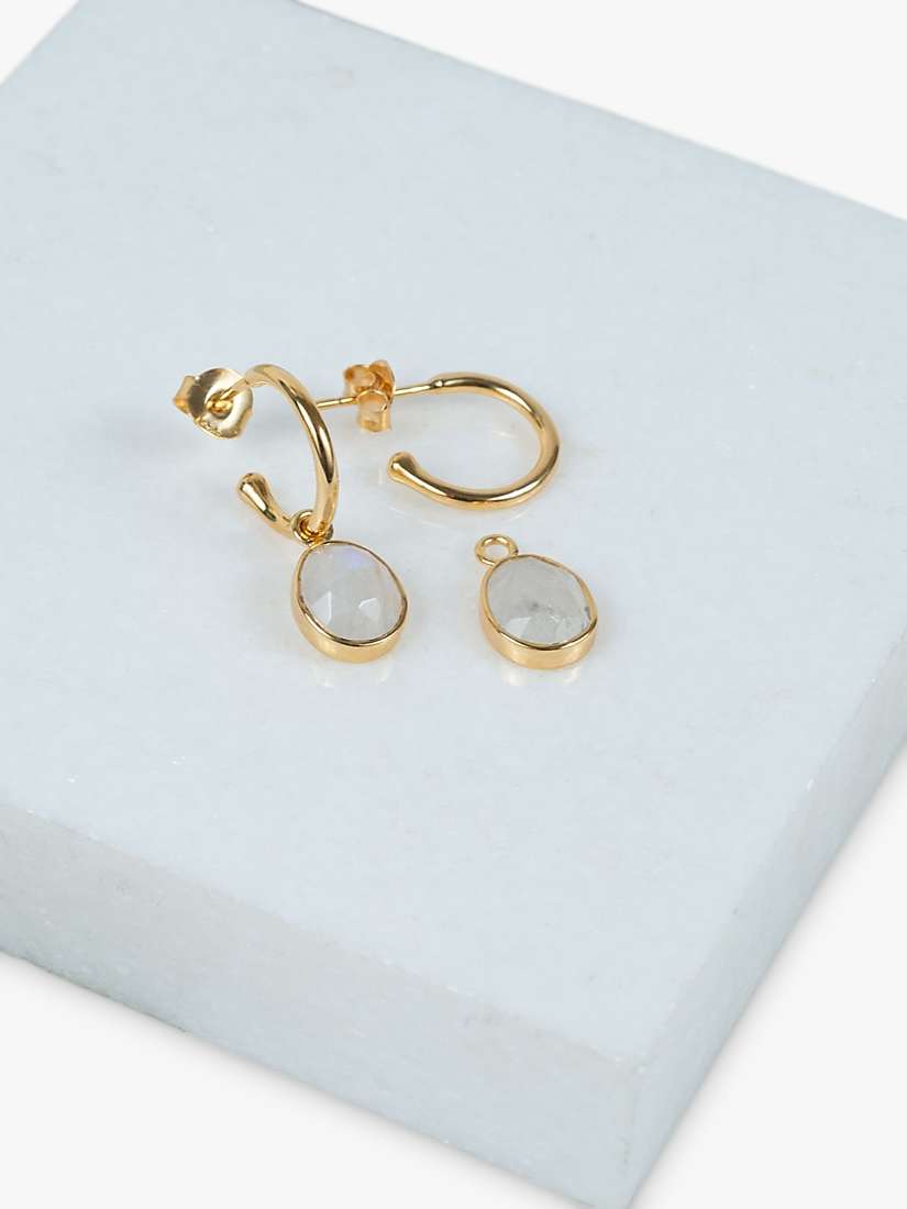 Buy Auree Manhattan Moonstone Hoop Earrings, Gold Online at johnlewis.com