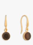 Auree Barcelona Birthstone Gold Vermeil Drop Earrings, Smokey Quartz - November