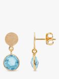Auree Salina Blue Topaz Drop Earrings, Gold