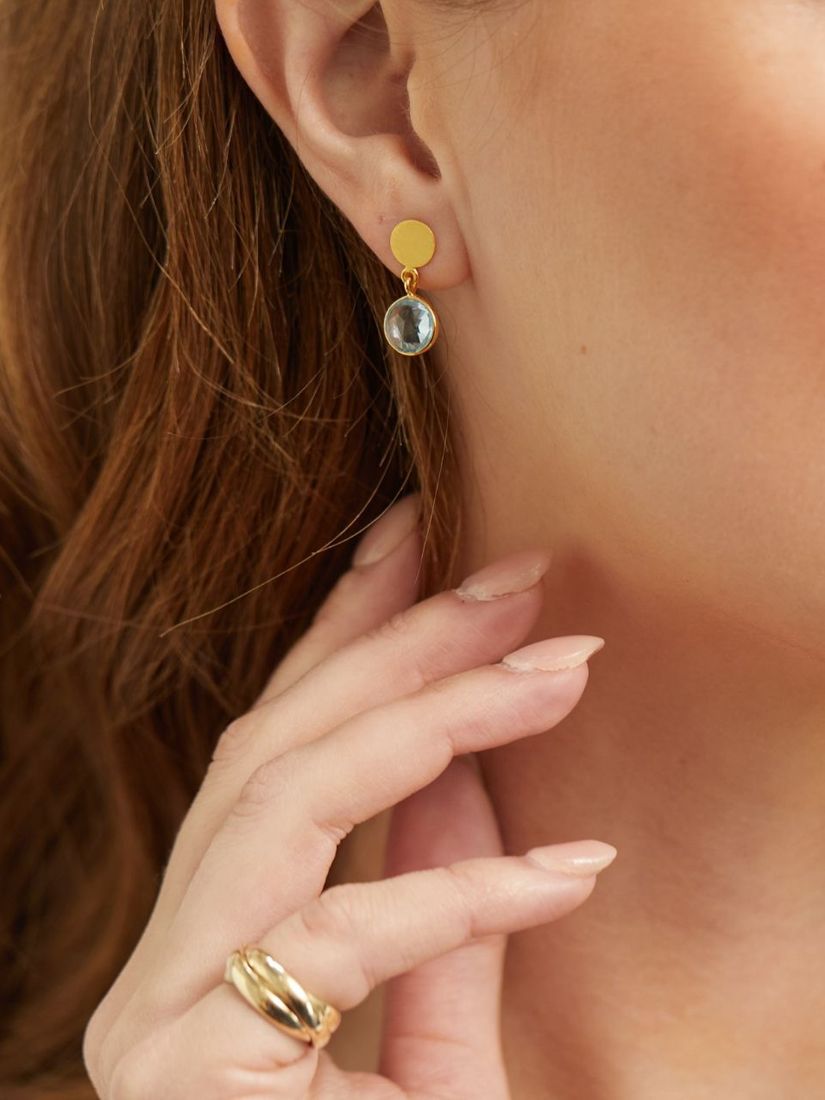 Buy Auree Salina Blue Topaz Drop Earrings, Gold Online at johnlewis.com