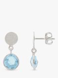Auree Salina Blue Topaz Drop Earrings, Silver