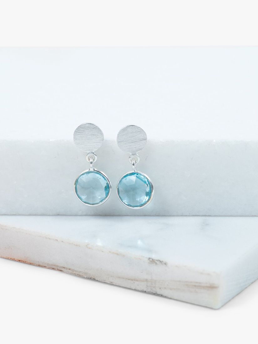 Buy Auree Salina Blue Topaz Drop Earrings, Silver Online at johnlewis.com
