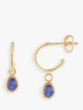 Auree Hampton Gold Vermeil Hoop Earrings, Gold/Sapphire