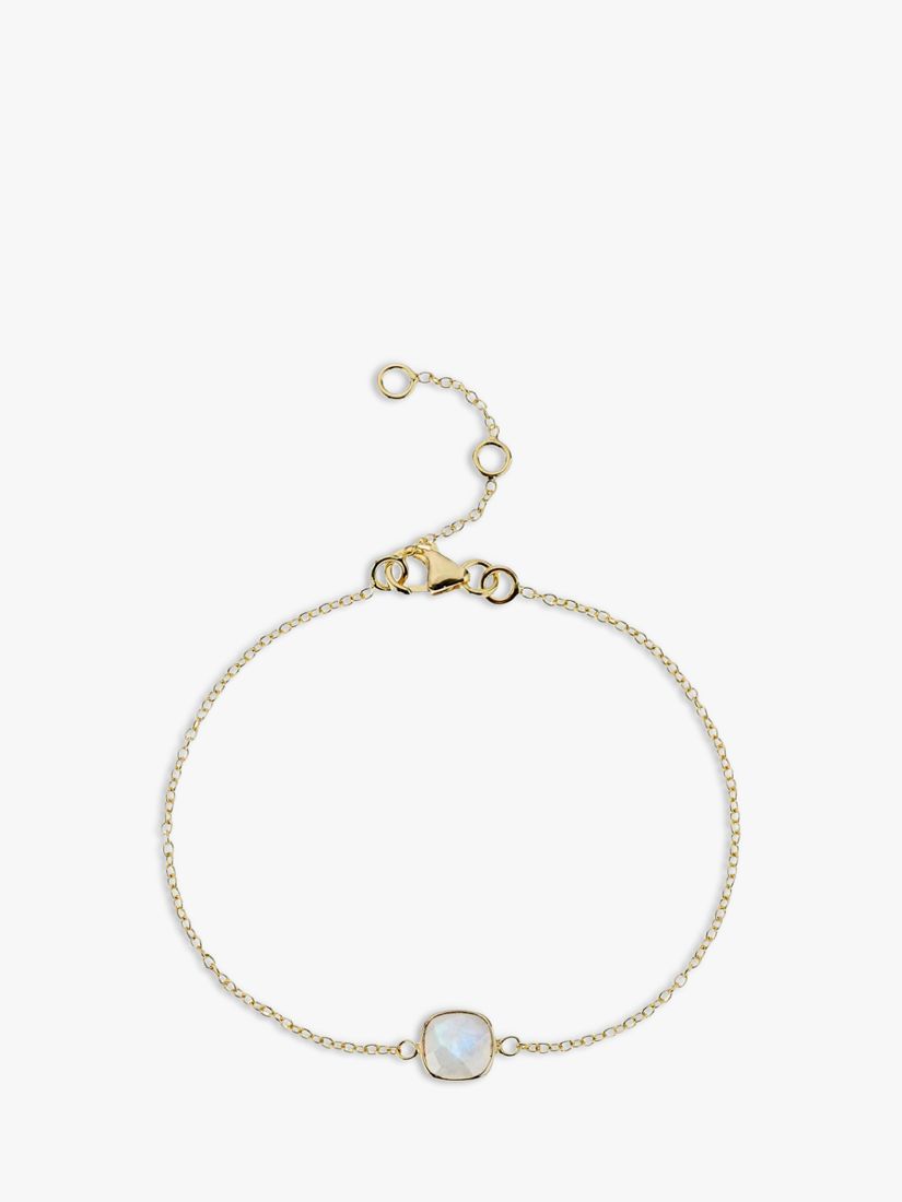 Auree Brooklyn Semi-Precious Gemstone Chain Bracelet, Gold/White