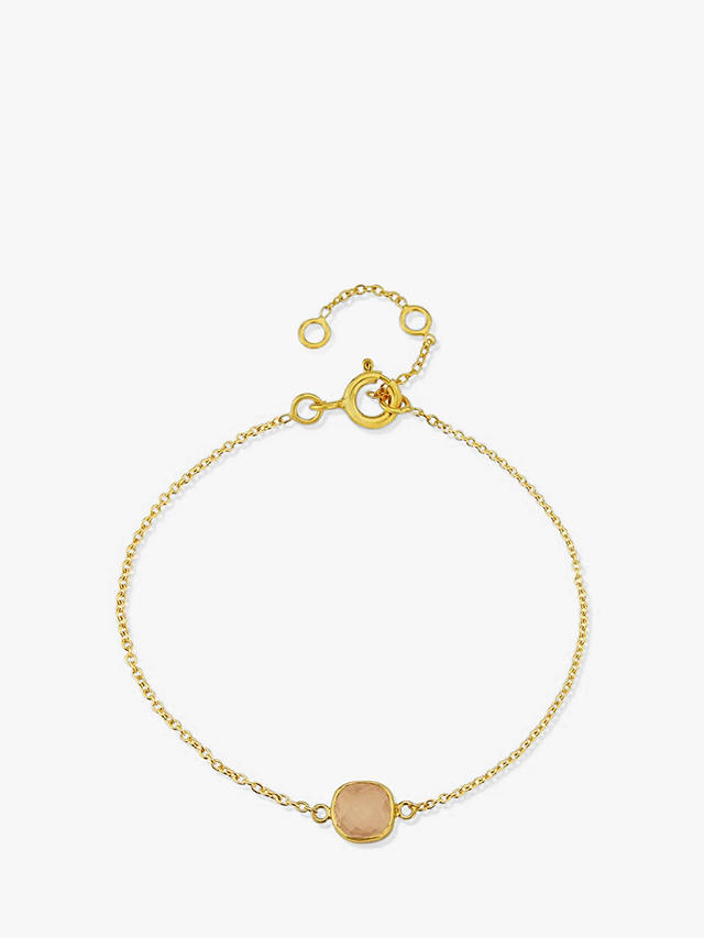 Auree Brooklyn Semi-Precious Gemstone Chain Bracelet, Gold/Pink