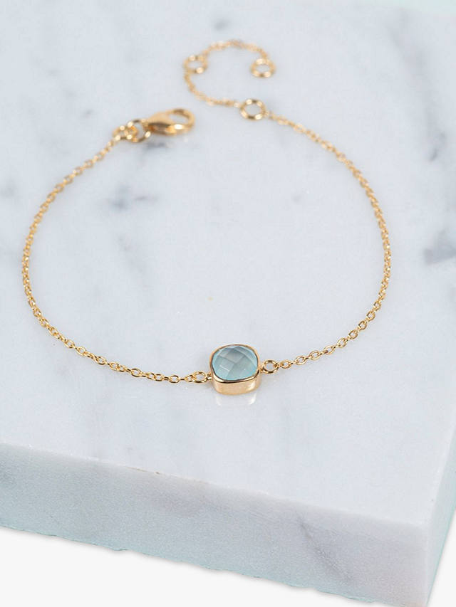 Auree Brooklyn Semi-Precious Gemstone Chain Bracelet, Gold/Aqua