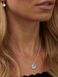 Auree Barcelona Birthstone Sterling Silver Necklace, Blue Topaz - March