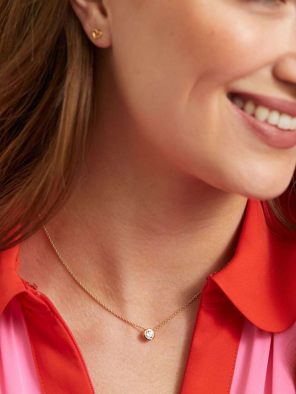 Buy Auree Verona Solitaire Pendant Necklace, Gold Online at johnlewis.com