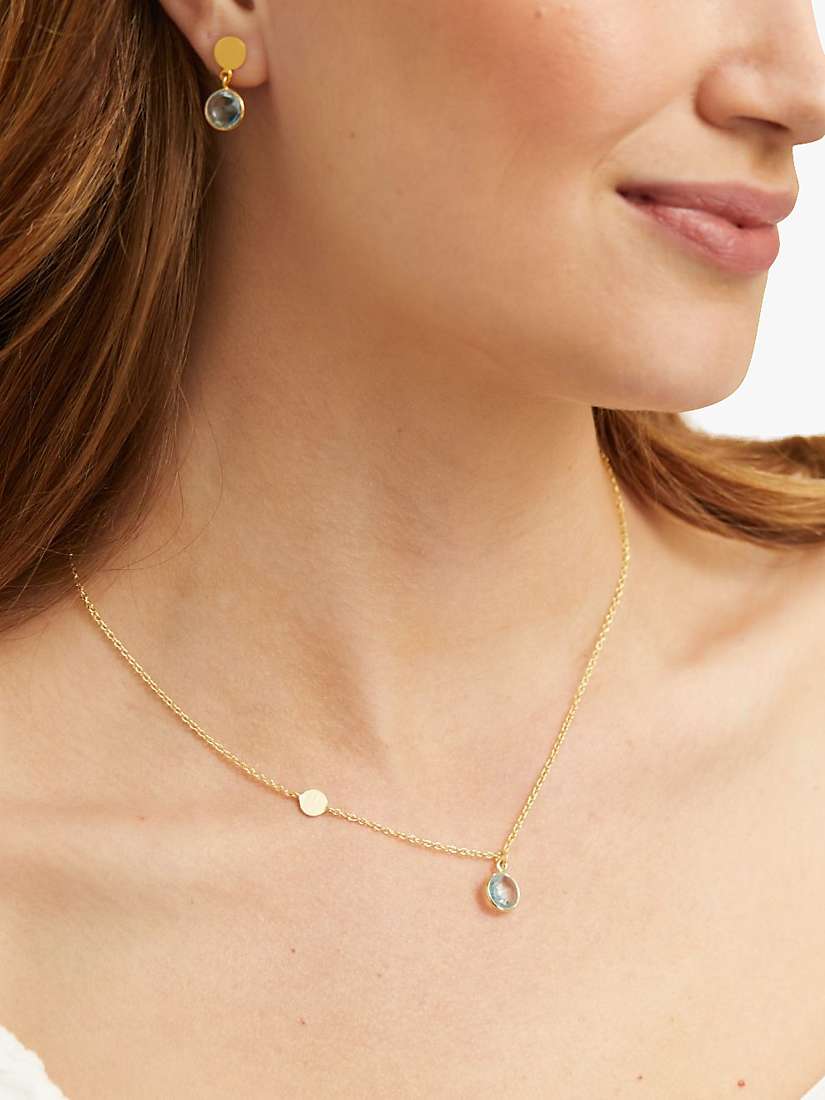Buy Auree Salina Blue Topaz Necklace, Gold Online at johnlewis.com