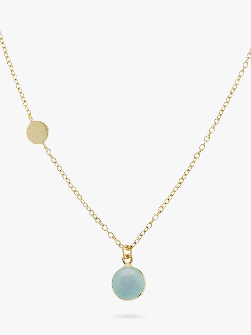 Buy Auree Salina Aqua Chalcedony Necklace, Gold Online at johnlewis.com