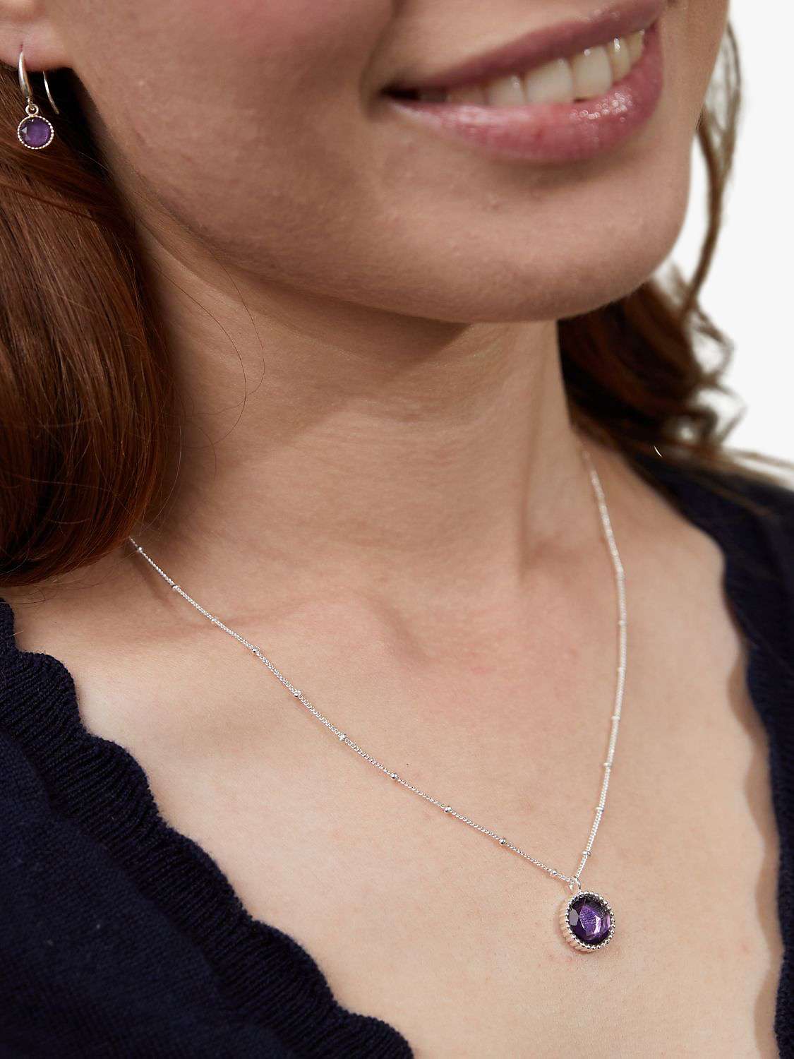Buy Auree Barcelona Birthstone Sterling Silver Necklace Online at johnlewis.com