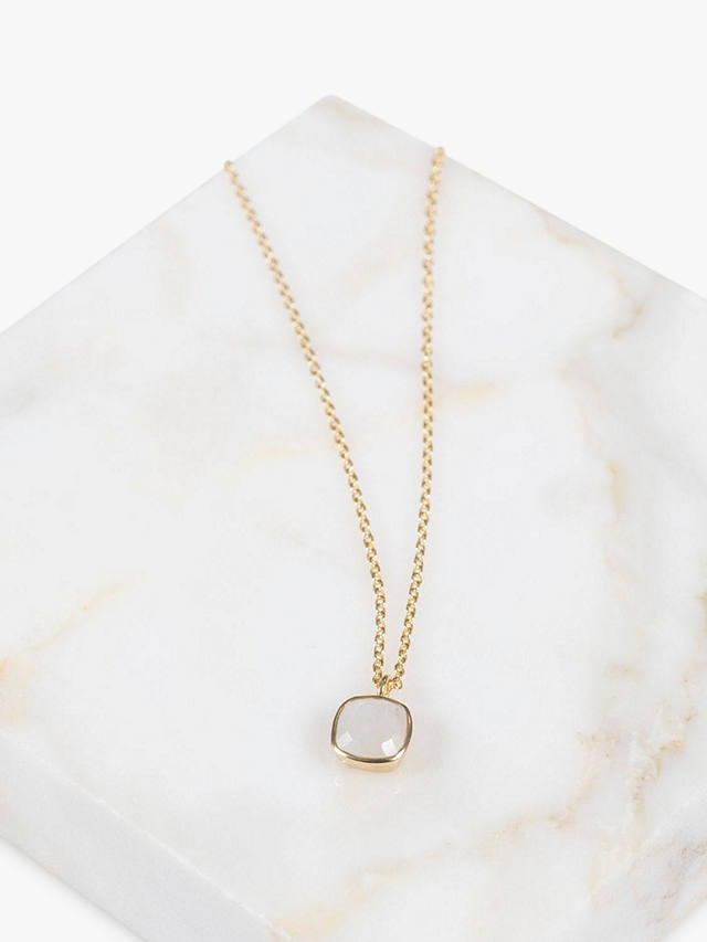 Auree Brooklyn Semi-Precious Gemstone Pendant Necklace, Gold/White
