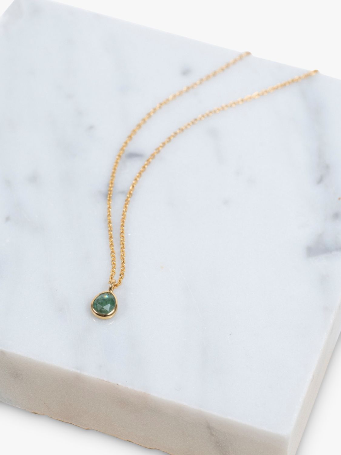 Auree Hampton Gold Vermeil Pendant Necklace, Gold/Emerald