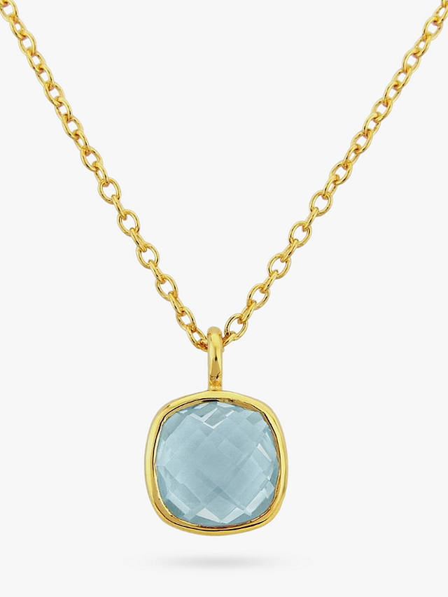 Auree Brooklyn Semi-Precious Gemstone Pendant Necklace, Gold/Blue
