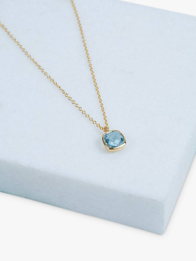 Auree Brooklyn Semi-Precious Gemstone Pendant Necklace, Gold/Blue