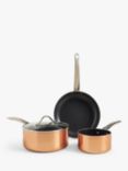 John Lewis Aluminium Non-Stick Pan Set, 5 Piece, Copper