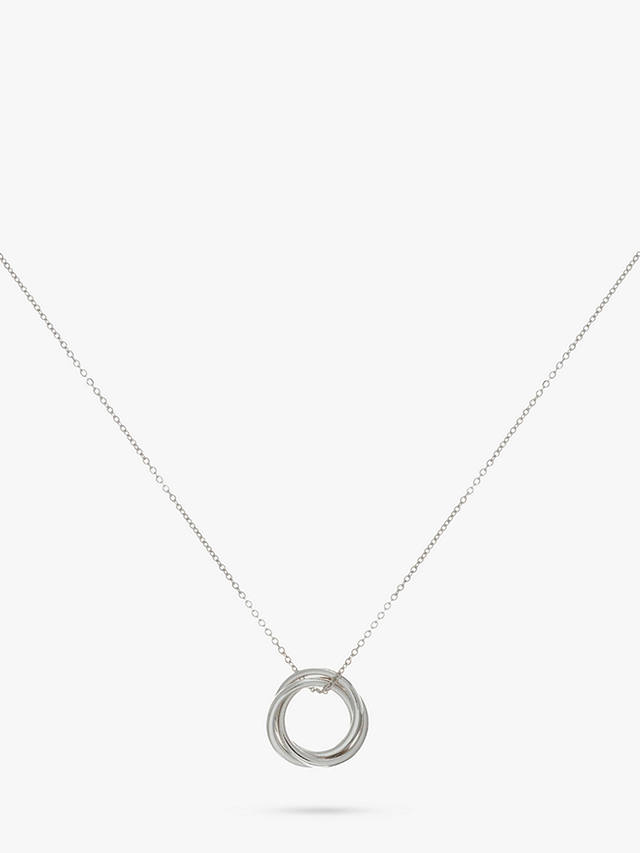 Auree Knightsbridge Russian Wedding Ring Pendant Necklace, Silver