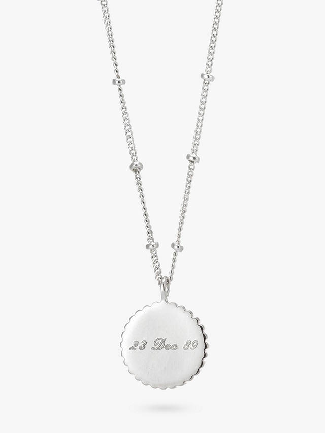 Auree Barcelona Personalised Birthstone Sterling Silver Beaded Pendant Necklace, Amethyst - February