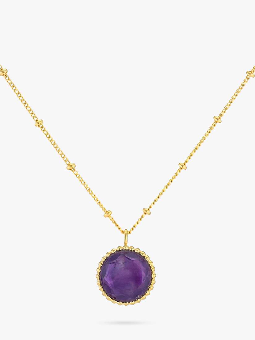 Buy Auree Barcelona Personalised Birthstone Gold Vermeil Beaded Pendant Necklace Online at johnlewis.com