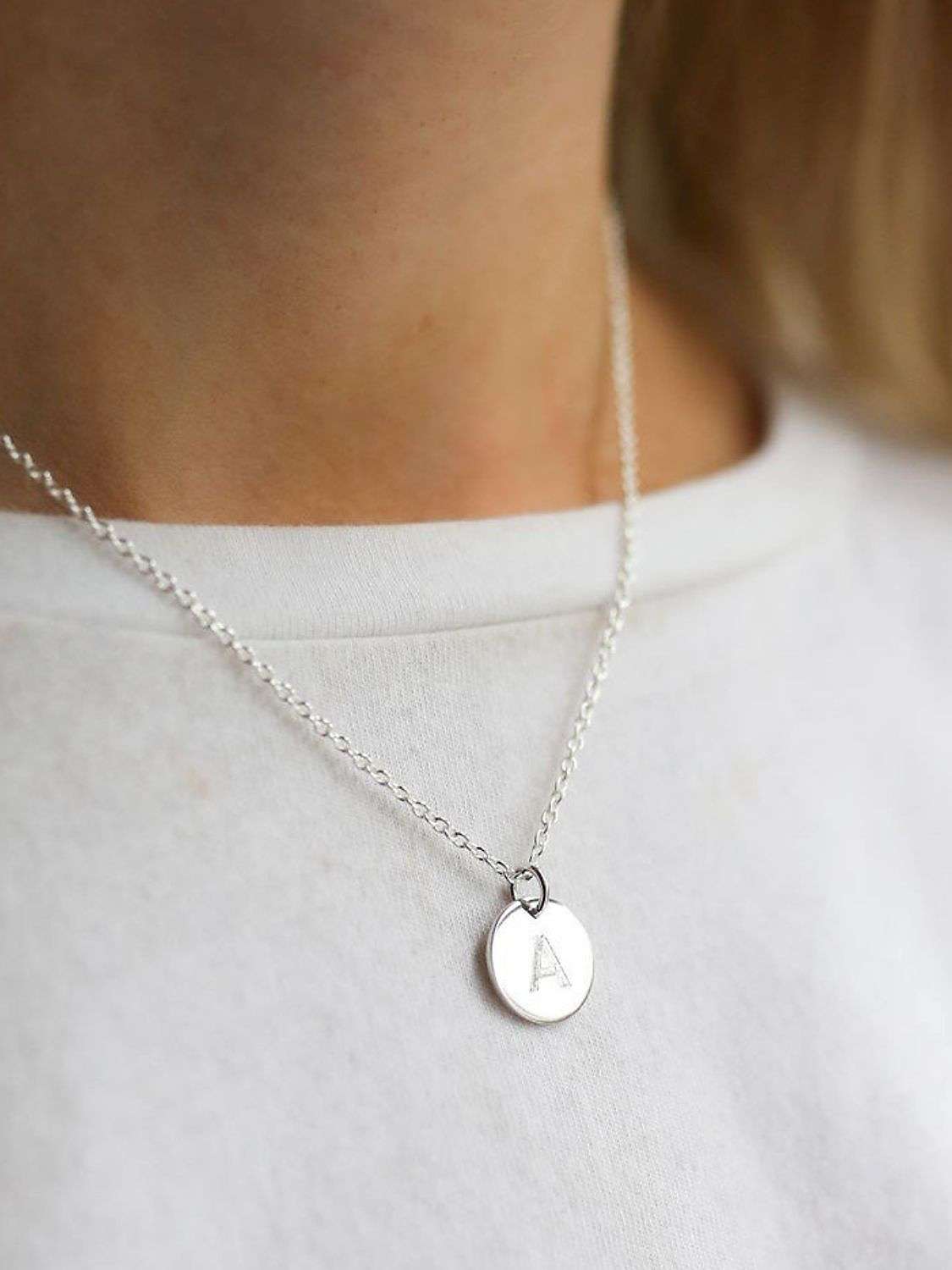 Buy Auree Pembroke Personalisable Sterling Silver Pendant Necklace, Silver Online at johnlewis.com