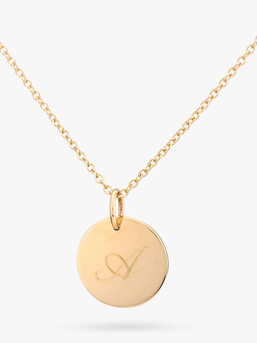 Buy Auree Pembroke Personalisable 9ct Gold Pendant Necklace, Gold Online at johnlewis.com