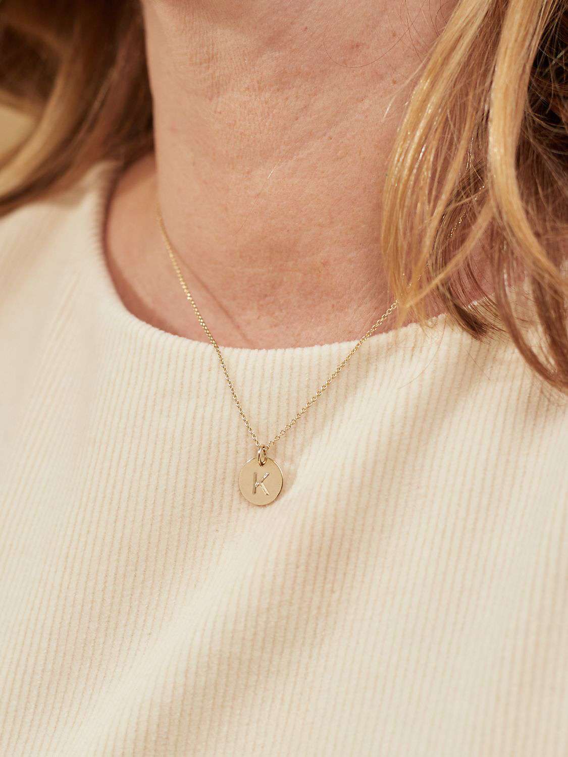 Buy Auree Pembroke Personalisable 9ct Gold Pendant Necklace, Gold Online at johnlewis.com
