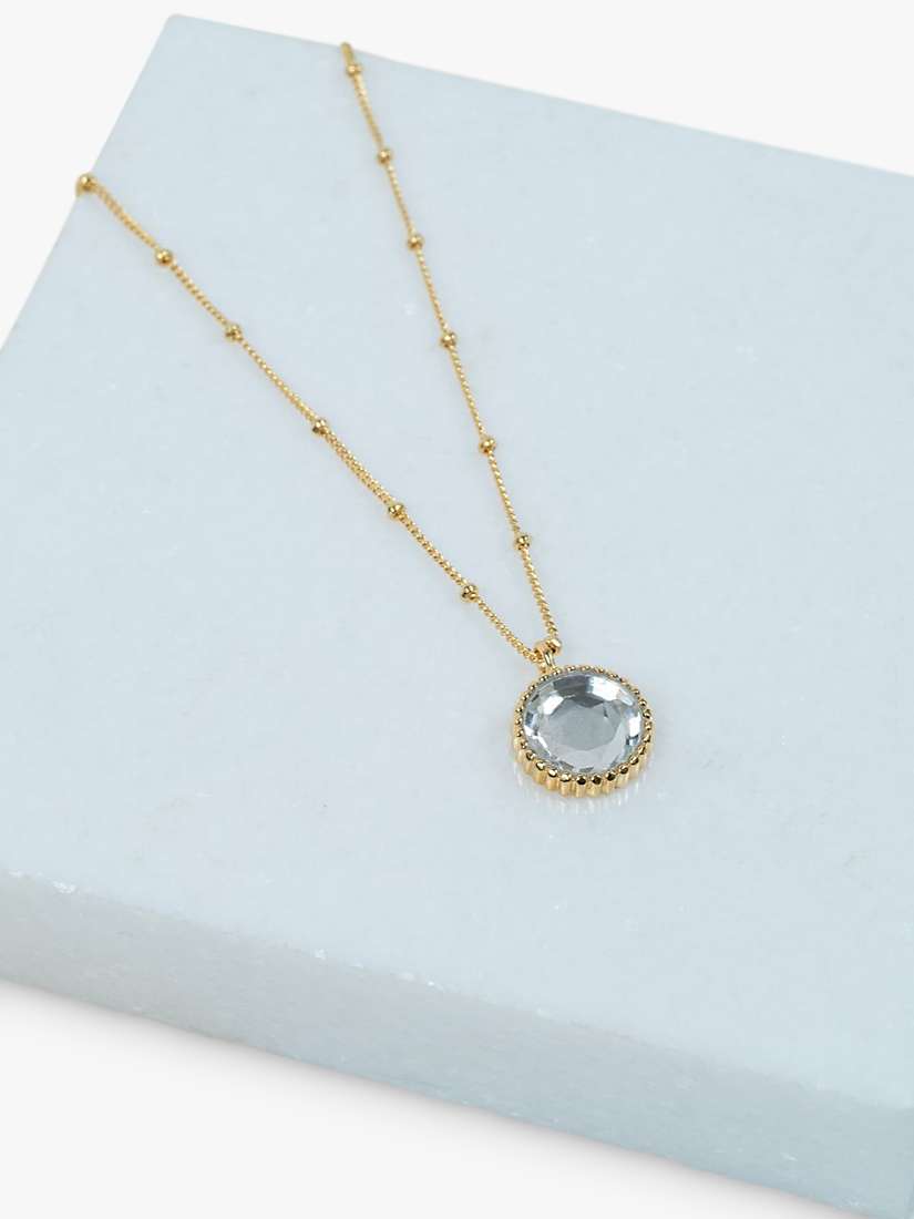 Buy Auree Barcelona Personalised Birthstone Gold Vermeil Beaded Pendant Necklace Online at johnlewis.com