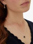 Auree Barcelona Personalised Birthstone Sterling Silver Beaded Pendant Necklace, Smokey Quartz - November