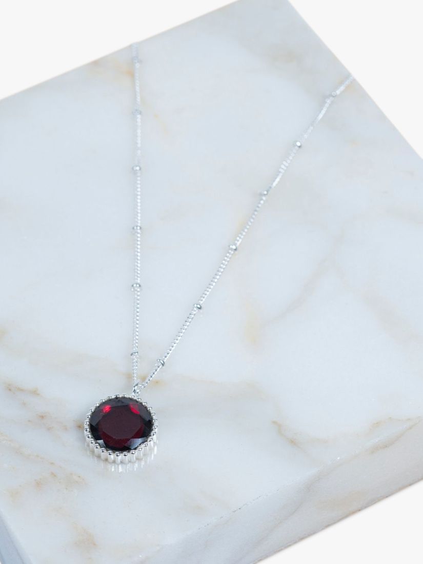 Buy Auree Barcelona Personalised Birthstone Sterling Silver Beaded Pendant Necklace Online at johnlewis.com