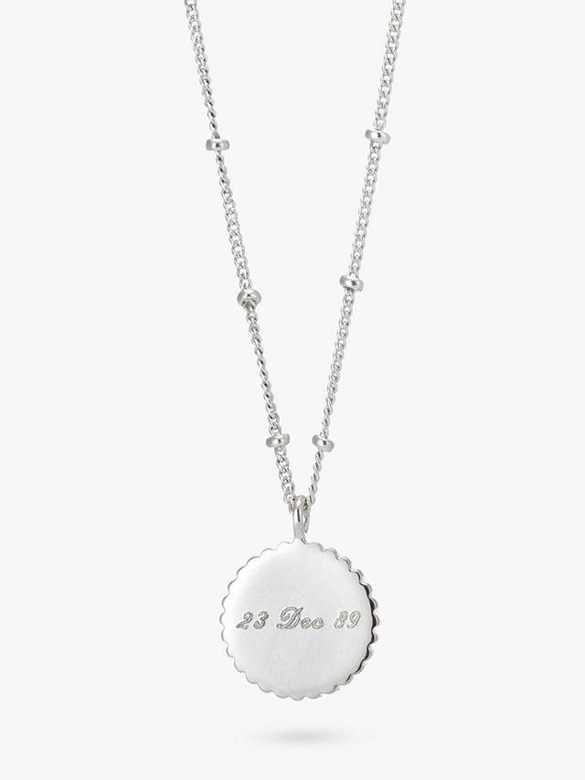 Auree Barcelona Personalised Birthstone Sterling Silver Beaded Pendant Necklace, Garnet - January