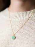Auree Barcelona Personalised Birthstone Gold Vermeil Beaded Pendant Necklace, Chrysoprase - May