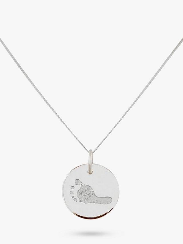 Auree Bellevue Personalised Footprint Pendant Necklace, Silver