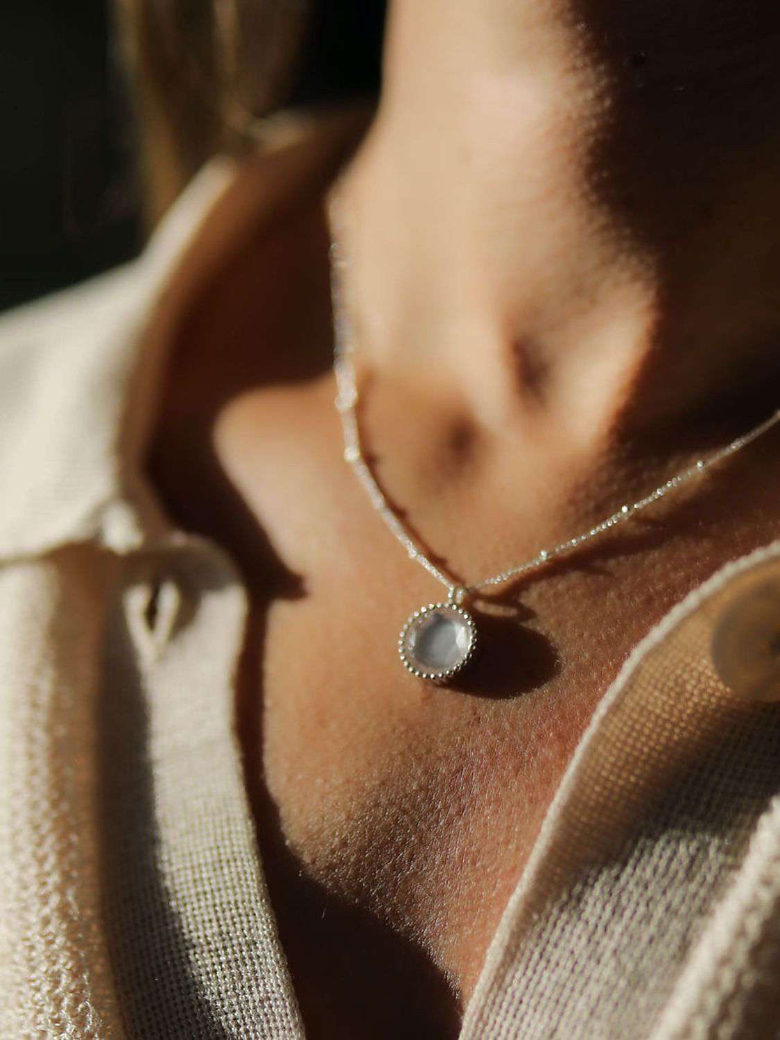 Buy Auree Barcelona Personalised Birthstone Sterling Silver Beaded Pendant Necklace Online at johnlewis.com