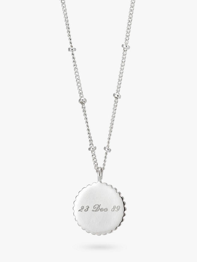 Auree Barcelona Personalised Birthstone Sterling Silver Beaded Pendant Necklace, Rose Quartz - October