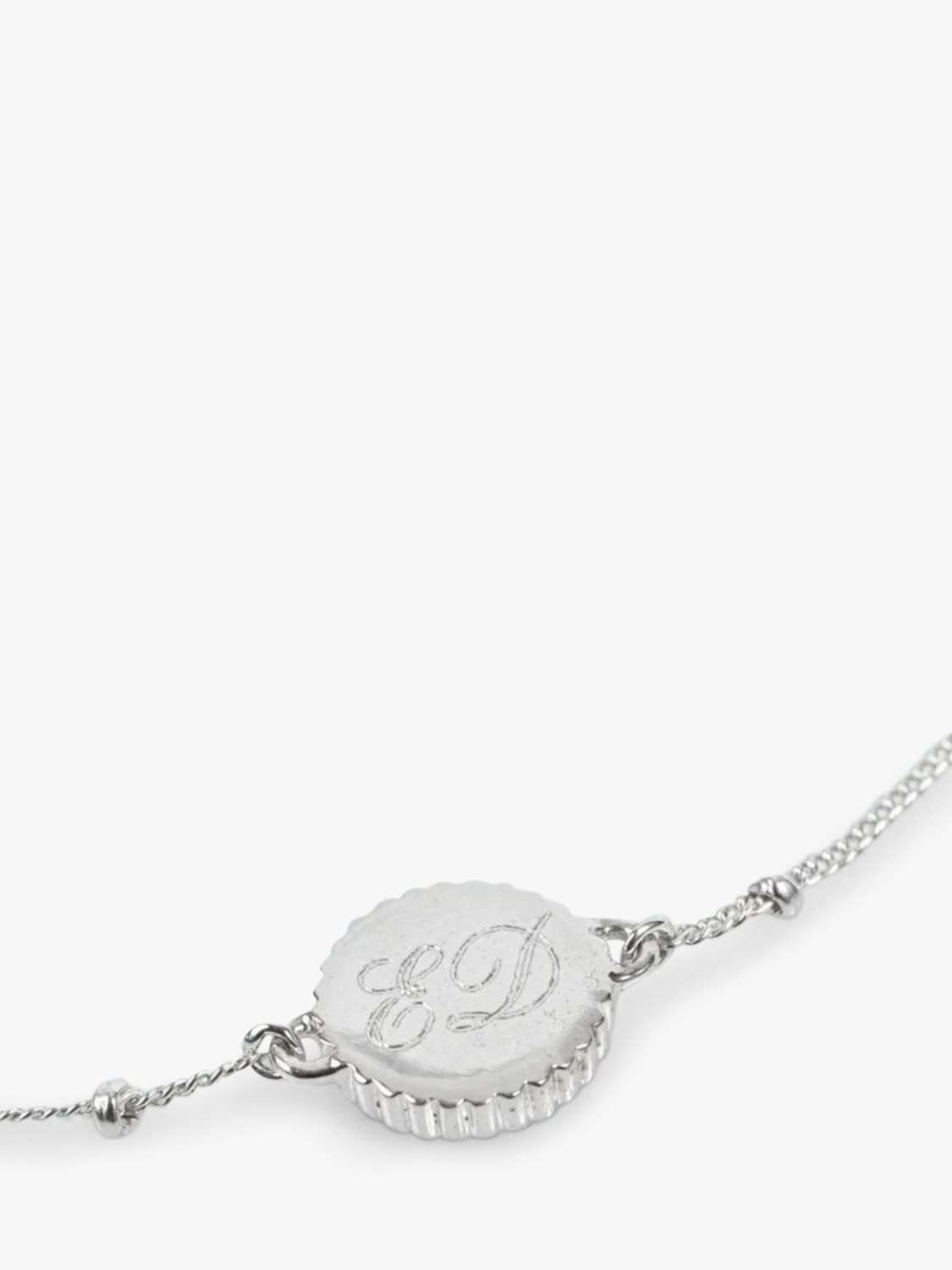 Auree Barcelona Personalised Birthstone Sterling Silver Beaded Chain Bracelet, Moonstone - June