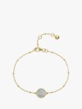 Auree Barcelona Personalised Birthstone Gold Vermeil Beaded Chain Bracelet, Crystal - April