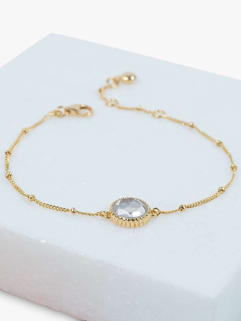 Buy Auree Barcelona Personalised Birthstone Gold Vermeil Beaded Chain Bracelet Online at johnlewis.com